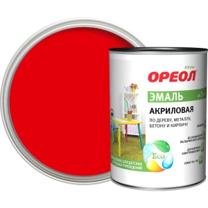 Эмаль акриловая Ореол глянцевая цвет красный 0.9 кг 84439797 STLM-2015289