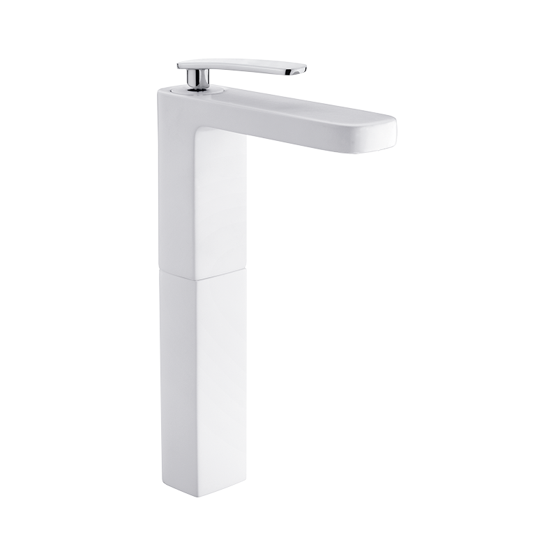 818110 PREMIUM Белый Высокий Умывальник смеситель Белый-Хром GRB MIXERS 