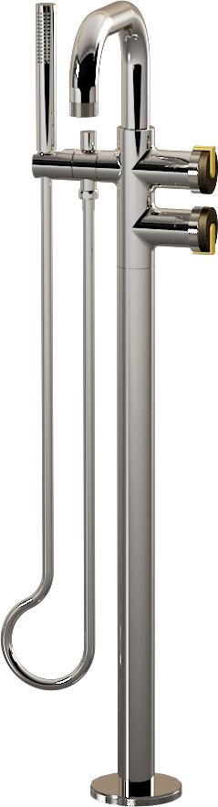 E-11557-R1VBB-L1BB-PN Смеситель напольный отдельностоящий (внешняя часть) GRAFF MOD+
