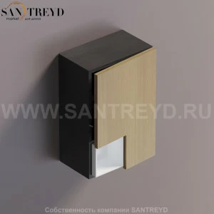 FLAT V Подвесной шкаф с мыльницей с петлями справа. Отделка: темный дуб и натуральный дуб. AFXMO239042RWRT