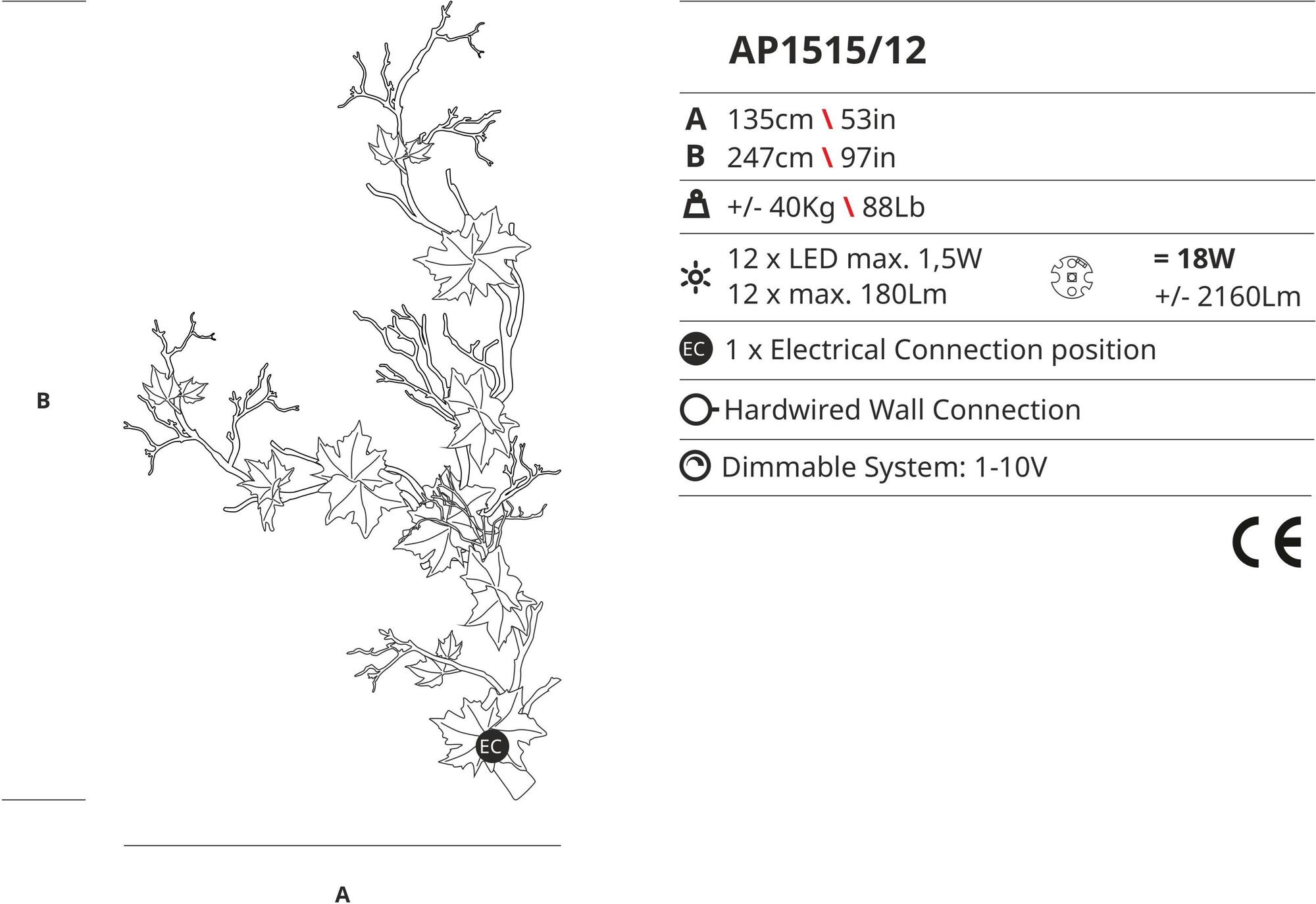Serip Бронзовый светодиодный настенный светильник ручной работы Folio Ap1515/12 - Вид №2
