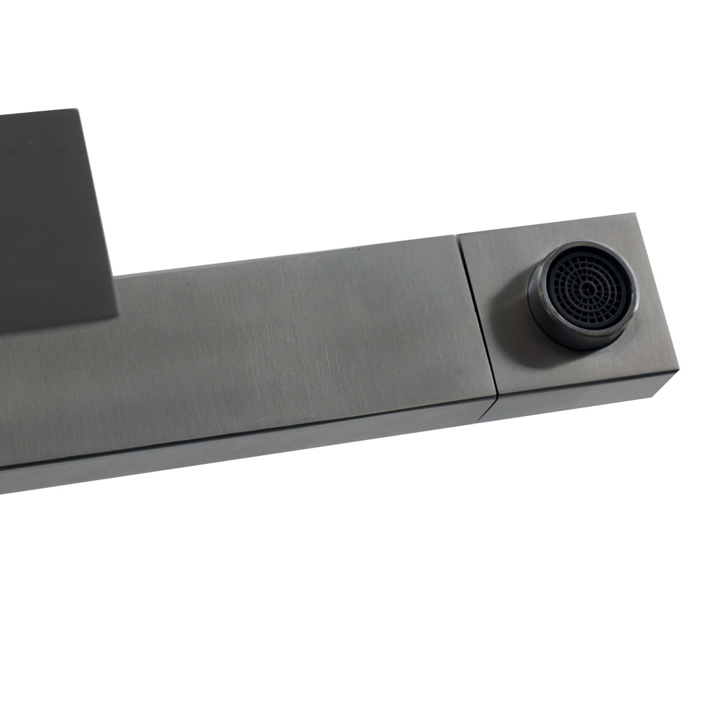 Смеситель д/кухни MELANA-610203 Cubo нерж.сталь, однорычажный, сатин, литой излив - Вид №5