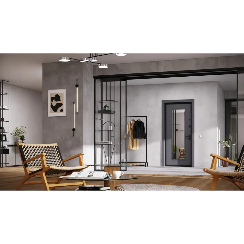 Дверь входная металлическая Гибсон 86x205 см правая скай оскуро с зеркалом TOREX STLM-2006612 - Вид №17