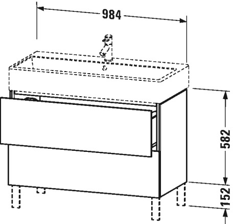 LC677809090 L-Cube Тумбочка напольная Фланелево-серый шелковисто-матовый лак Duravit - Вид №1