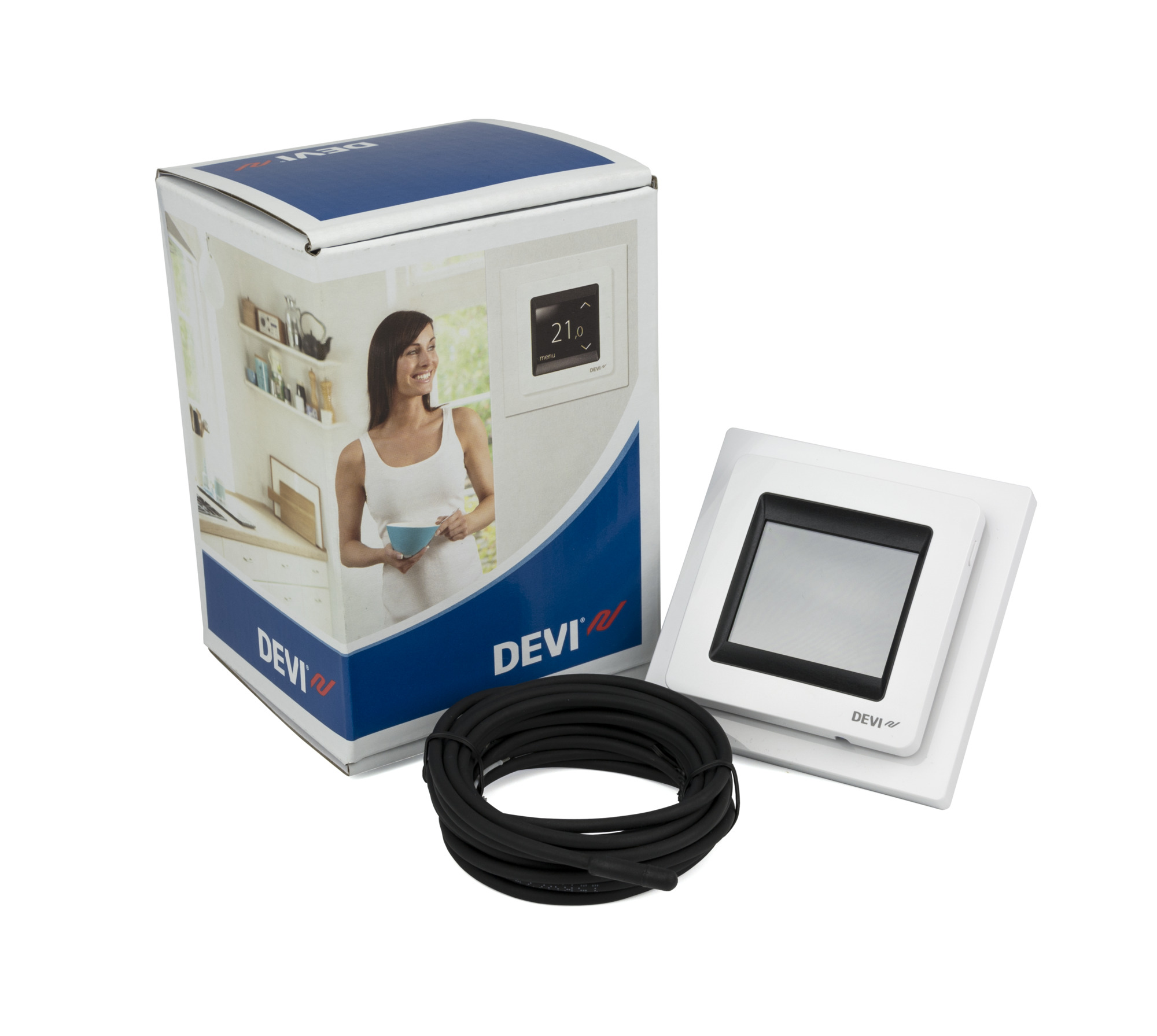 Danfoss DEVIreg™ Touch — программируемый терморегулятор для теплого пола с сенсорным дисплеем DEVIreg Touch терморегулятор бежевый 140F1078  - Вид №12