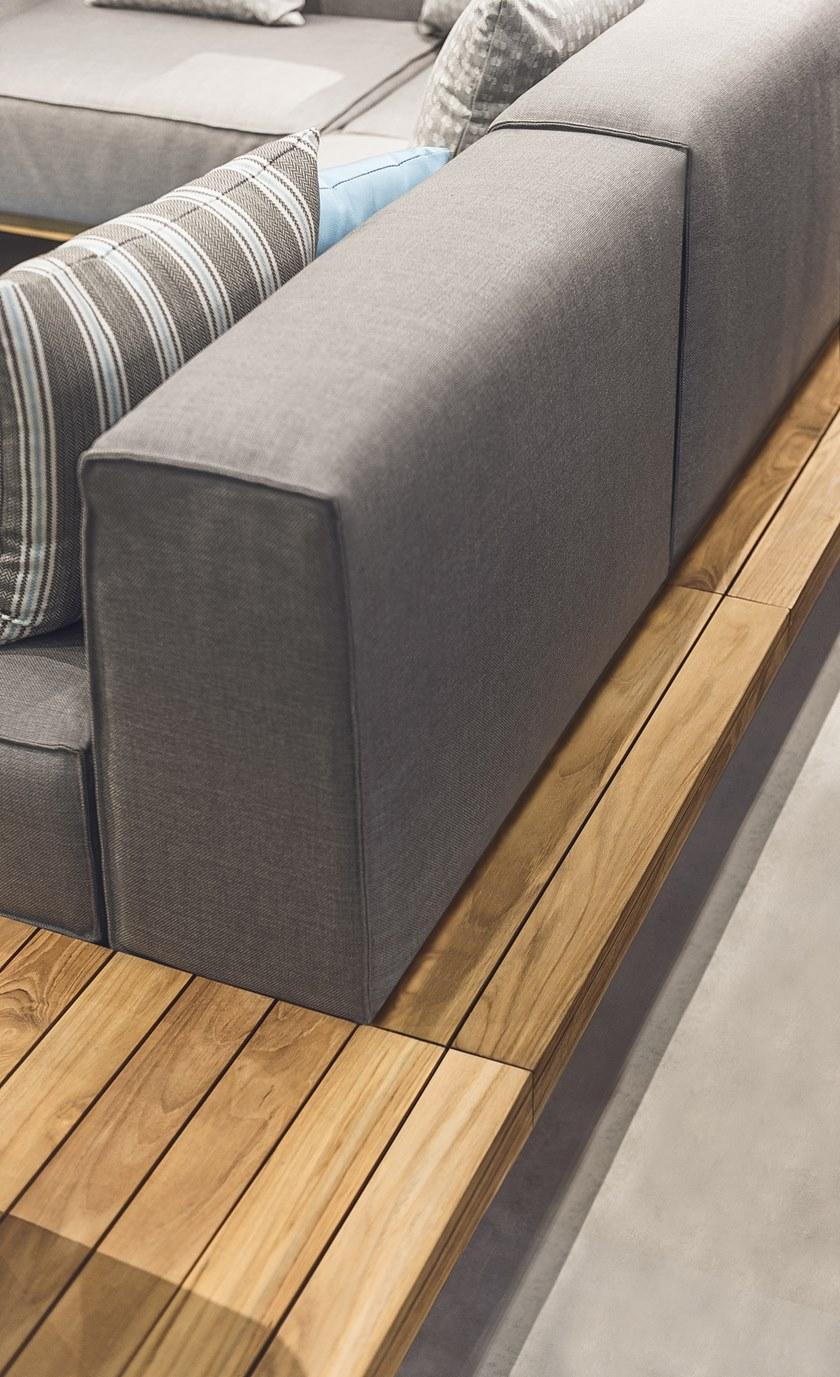 Atmosphera 3-местный садовый диван из тика и ткани 9.zero 9.0.m3 - Вид №6