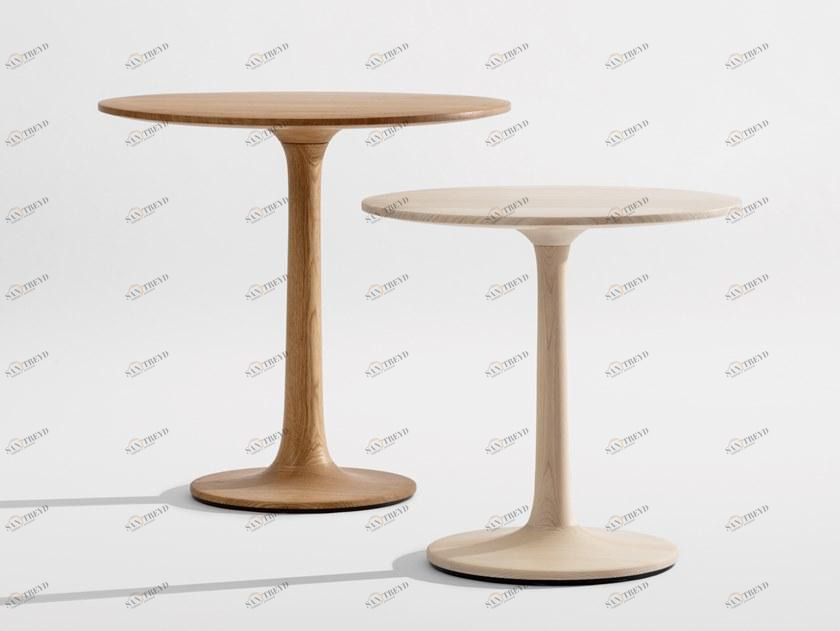 ZEITRAUM Низкий круглый деревянный журнальный столик Turntable sun-id-1509615