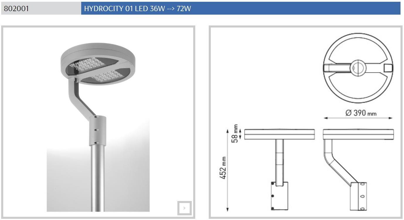 PUK Светодиодный уличный фонарь из литого под давлением алюминия Hydrocity sun-id-1465281 - Вид №15