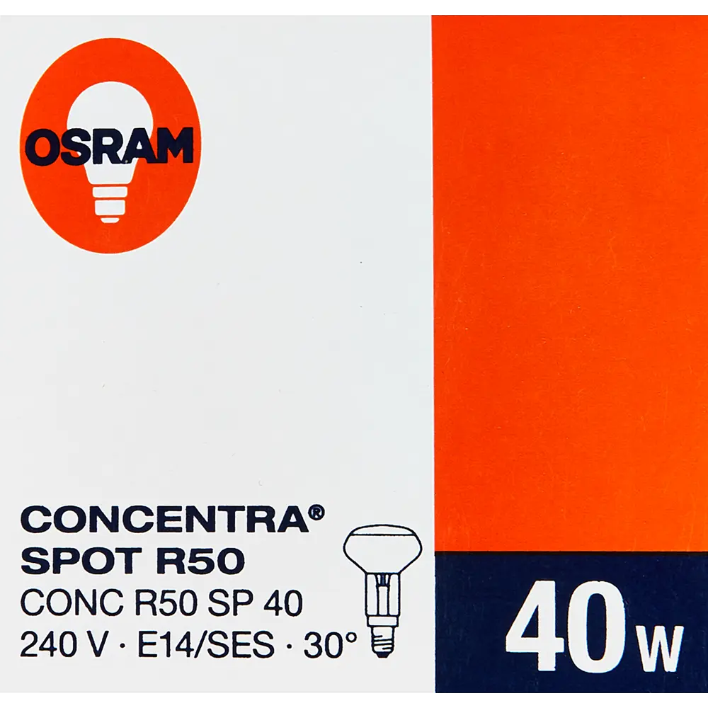 Лампа накаливания Osram спот R50 40 Вт свет тёплый белый 11963945 STLM-2102728  - Вид №4