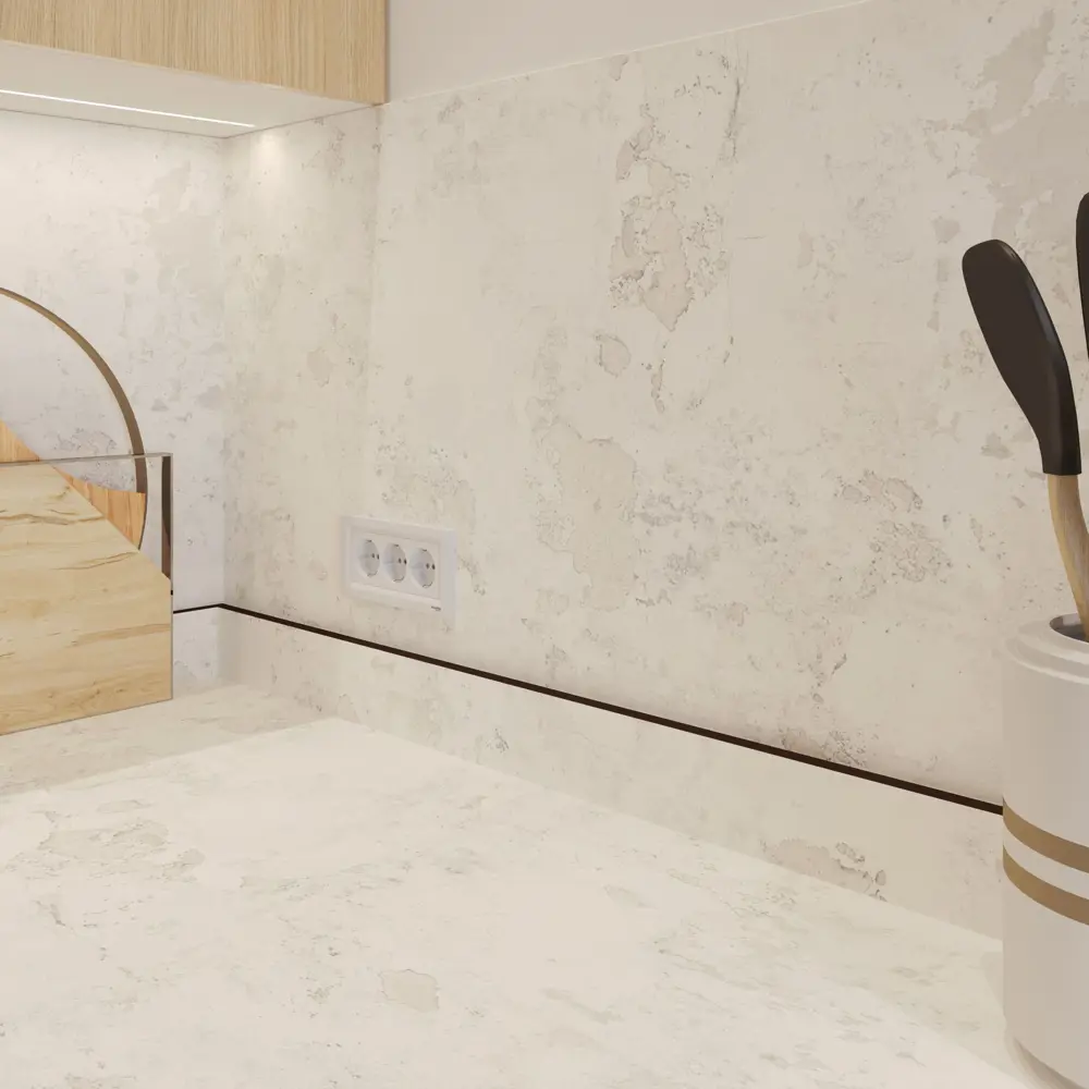 ALTERNATIVE Столешница кухонная Гессо с мраморным рисунком 300×60 см 89406675 STLM-1572040 - Вид №5