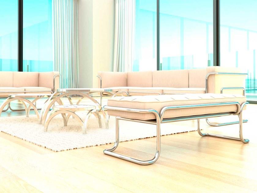 Prieto Studio Кожаная скамейка с алюминиевой конструкцией Lotus Lot004 - Вид №5