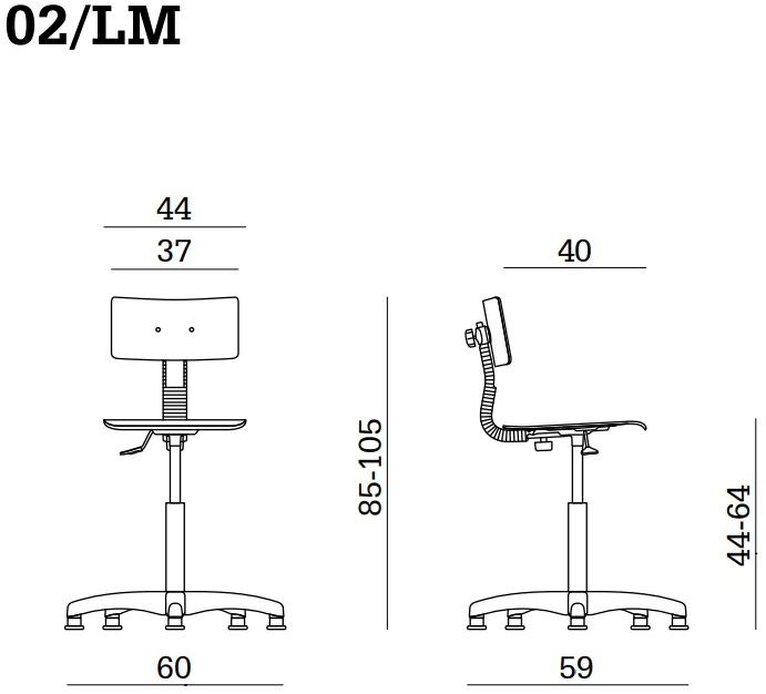 Linea Fabbrica Офисный стул с 5 спицами, регулируемый по высоте, из бука Rumba sun-id-1411597 - Вид №4
