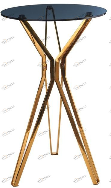 Pols Potten Круглый высокий стол из стали и стекла  370-010-005 