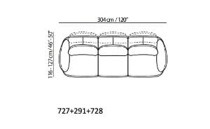 4-местный тканевый диван Natuzzi Italia SNAIL ARCH-00079678 - Вид №5