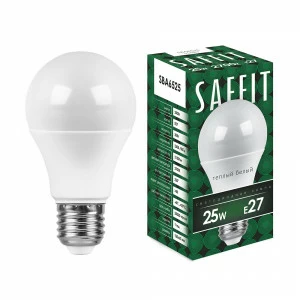 Лампа светодиодная SAFFIT "Шар" E27 25W 2700K SBA6525 55087 SAFFIT  00-3956586 Матовый