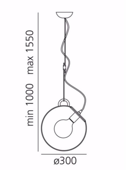 Artemide Люминесцентный подвесной светильник из металла Miconos A031000 - Вид №1