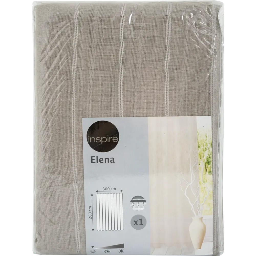 Тюль на ленте Inspire Elena 300x280 см полоски цвет серо-коричневый 82135908 STLM-2085269  - Вид №5