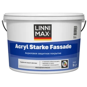 Краска фасадная Linnimax Acryl SF матовая цвет белый база A 9 л