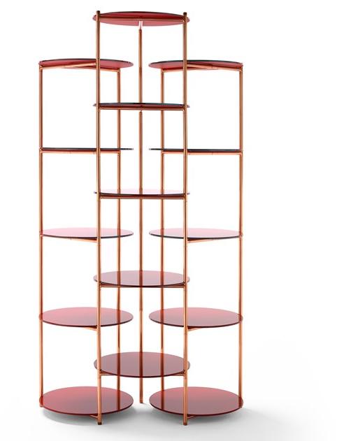 EPÒNIMO Открытый медный книжный шкаф со стеклянными полками Long playing Lp002  - Вид №1