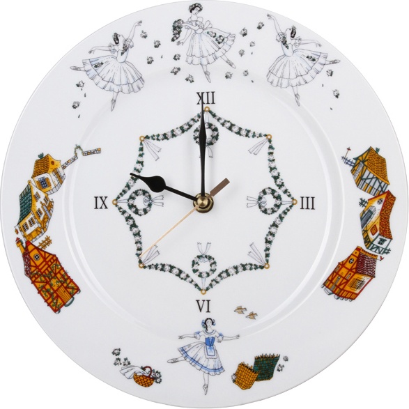 10602978 Императорский фарфоровый завод Подарочный набор часы 27см "Жизель" "Европейская 2" Фарфор твердый 