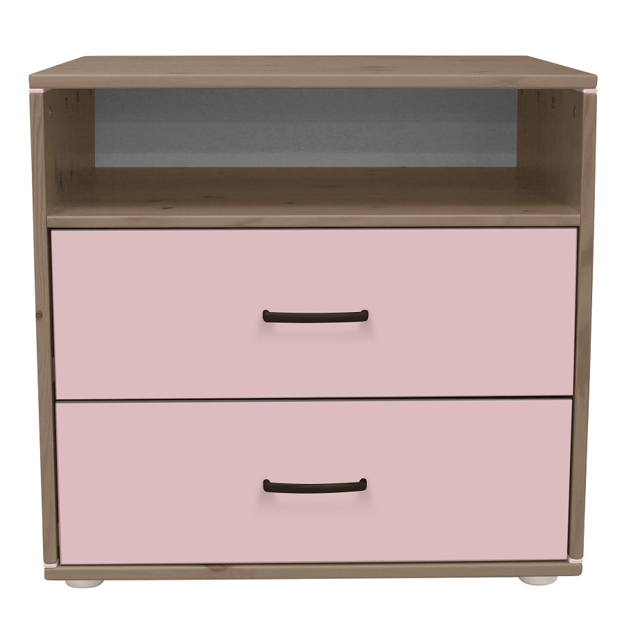 Комод Flexa Classiс storage с 2 выдвижными ящиками и 1 полкой, коричневый/розовый 812431458 - Вид №1