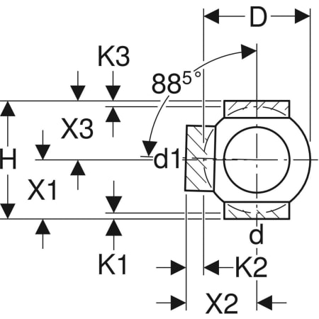 368.335.16.1 Крестовина шаровая Geberit PE 88,5°, соединения 90° смещенные Geberit  - Вид №3