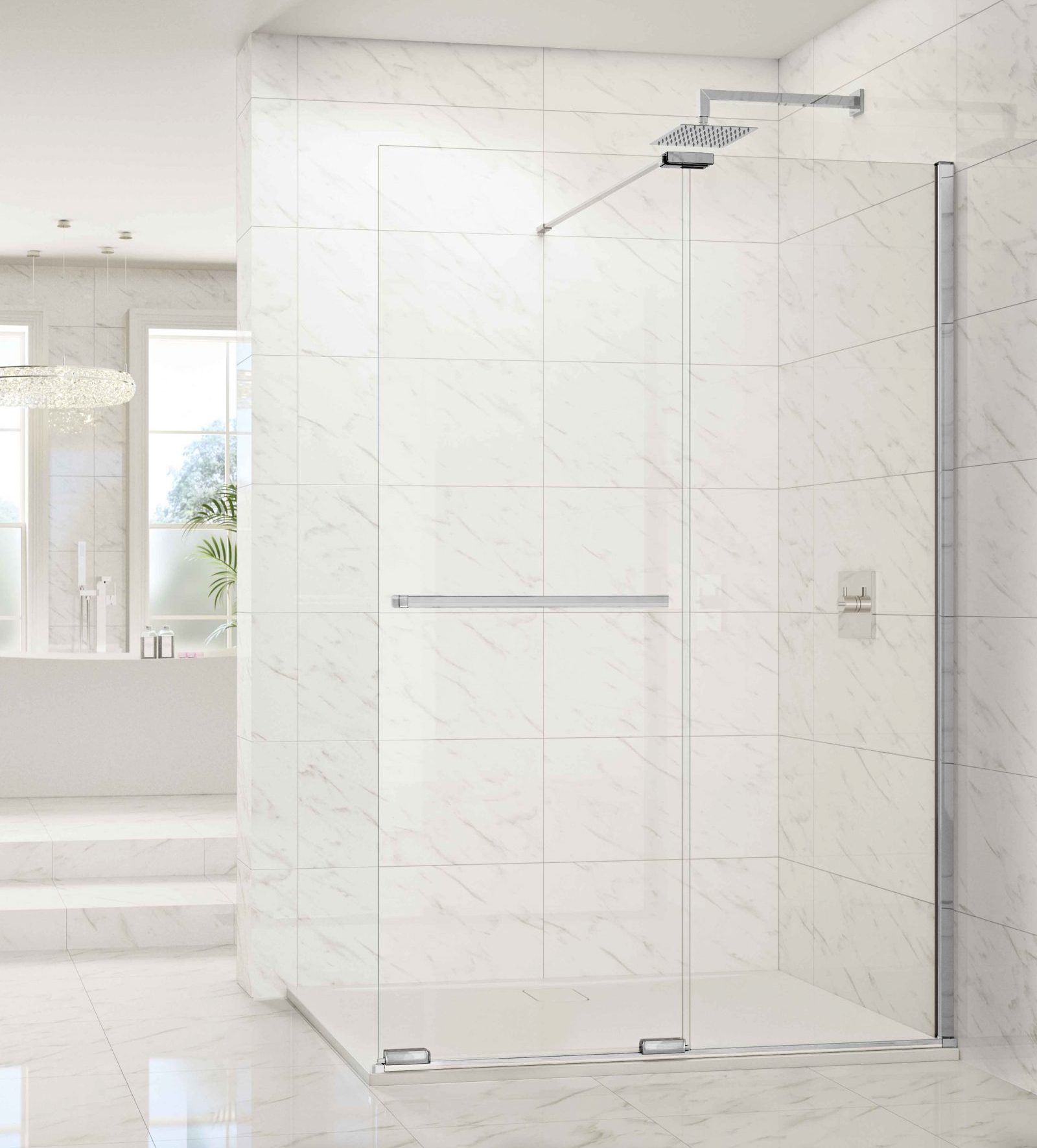 Душевая перегородка ARXFSL180SWE L or R Merlyn Arysto X Хромированный  - Вид №1