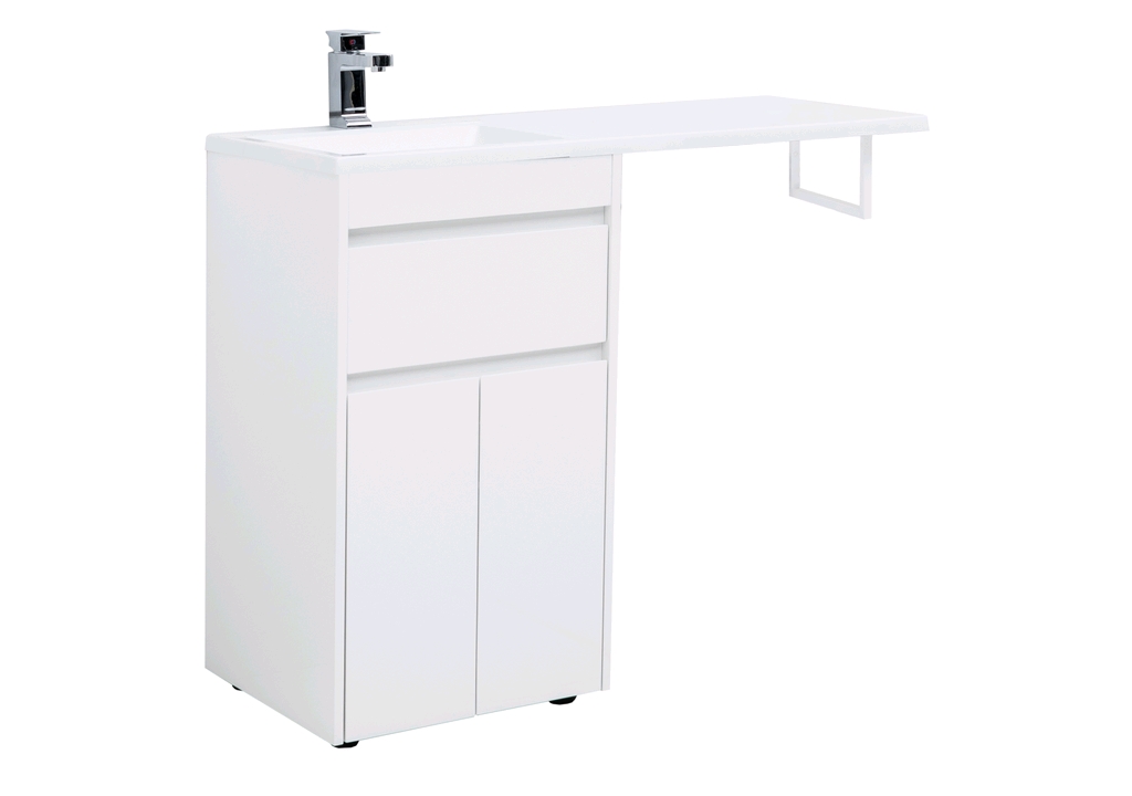 Тумба с раковиной Aquanet Токио 110 L белый (напольная, 1 ящик, 2 дверцы) 0023774400235497 - Вид №1