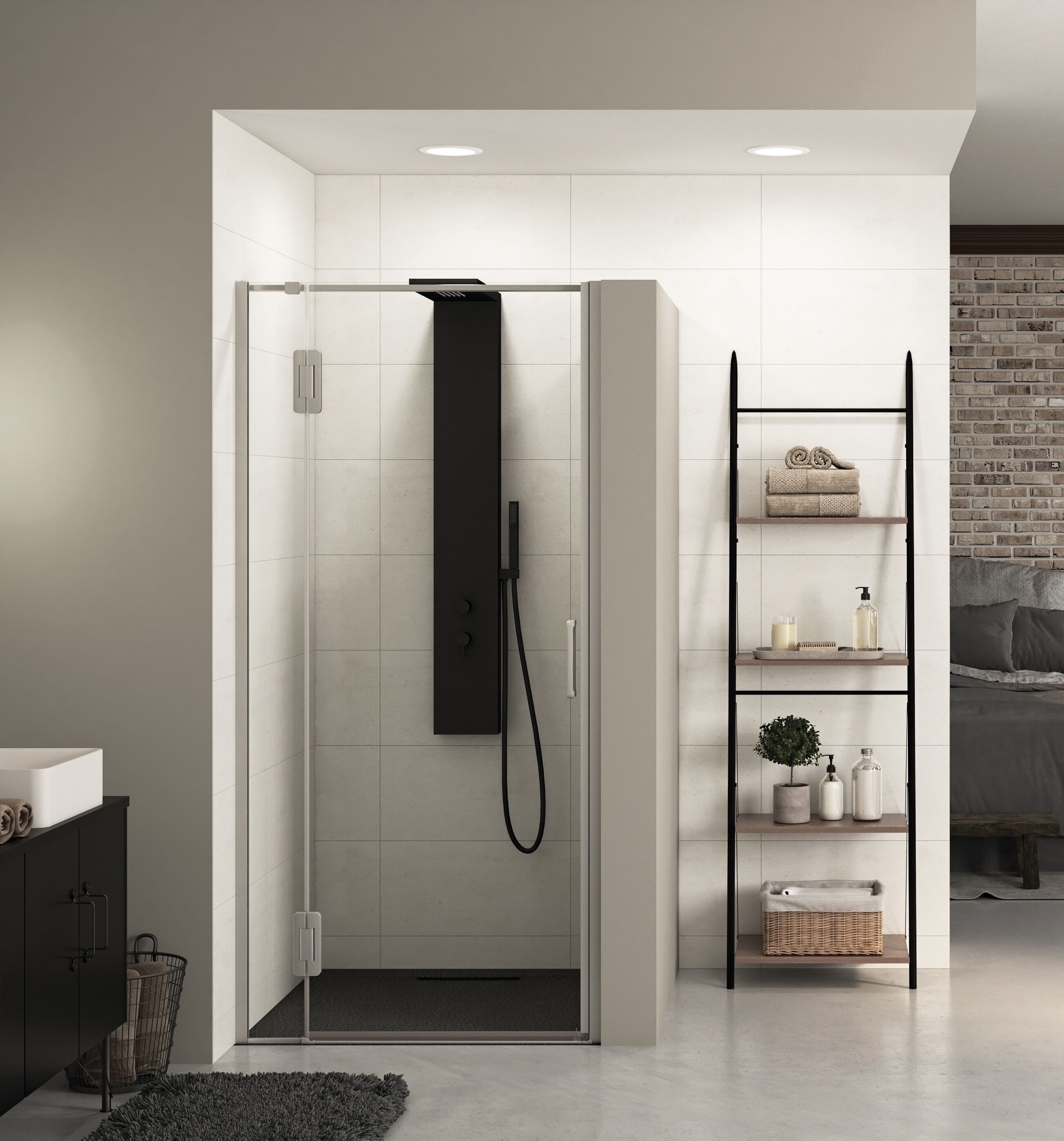 Угловая душевая кабина с распашной дверью Kinedo Ekinox ARCH-00139288 - Вид №7