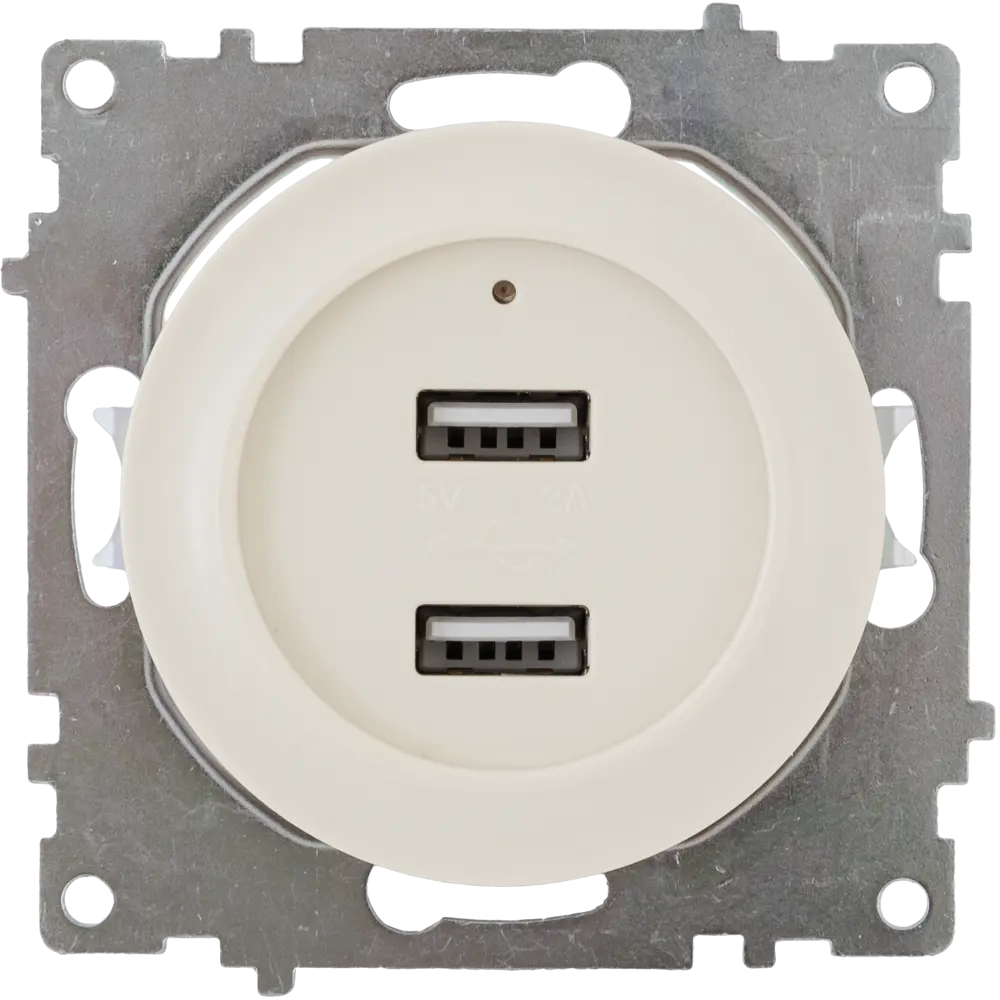 Розетка Onekeyelectro USB двойная встраиваемая с подсветкой цвет бежевый Florence STLM-2028355