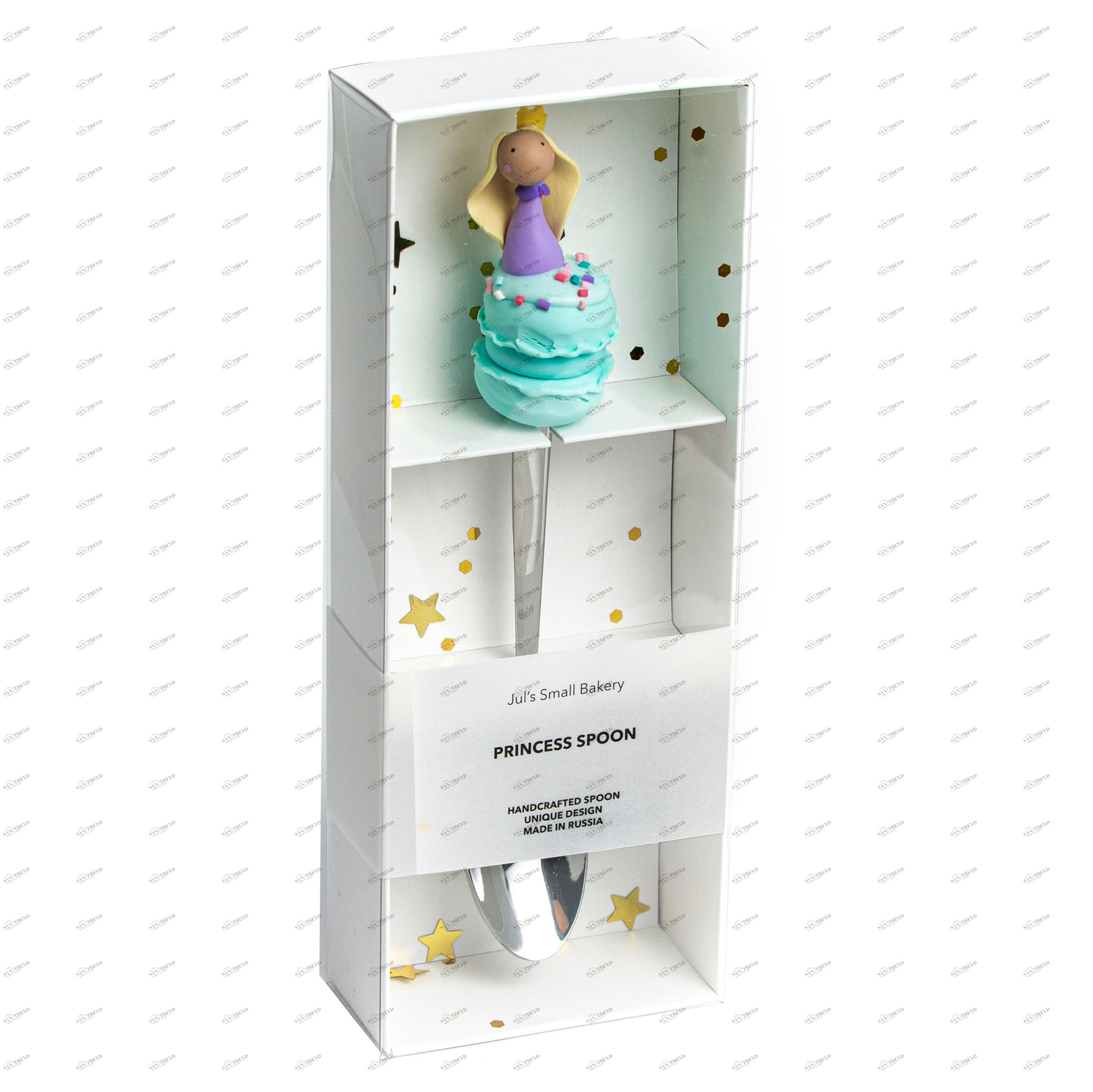 Чайная ложка "Голубой macaroon и принцессой-блондинкой в лавандовом платье" JULS SMALL BAKERY  350370 Голубой Santreyd 