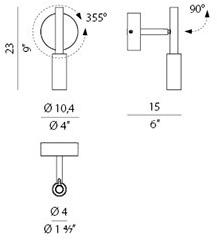 PANZERI Регулируемый настенный светильник из алюминия Tubino sun-id-1427902 - Вид №4