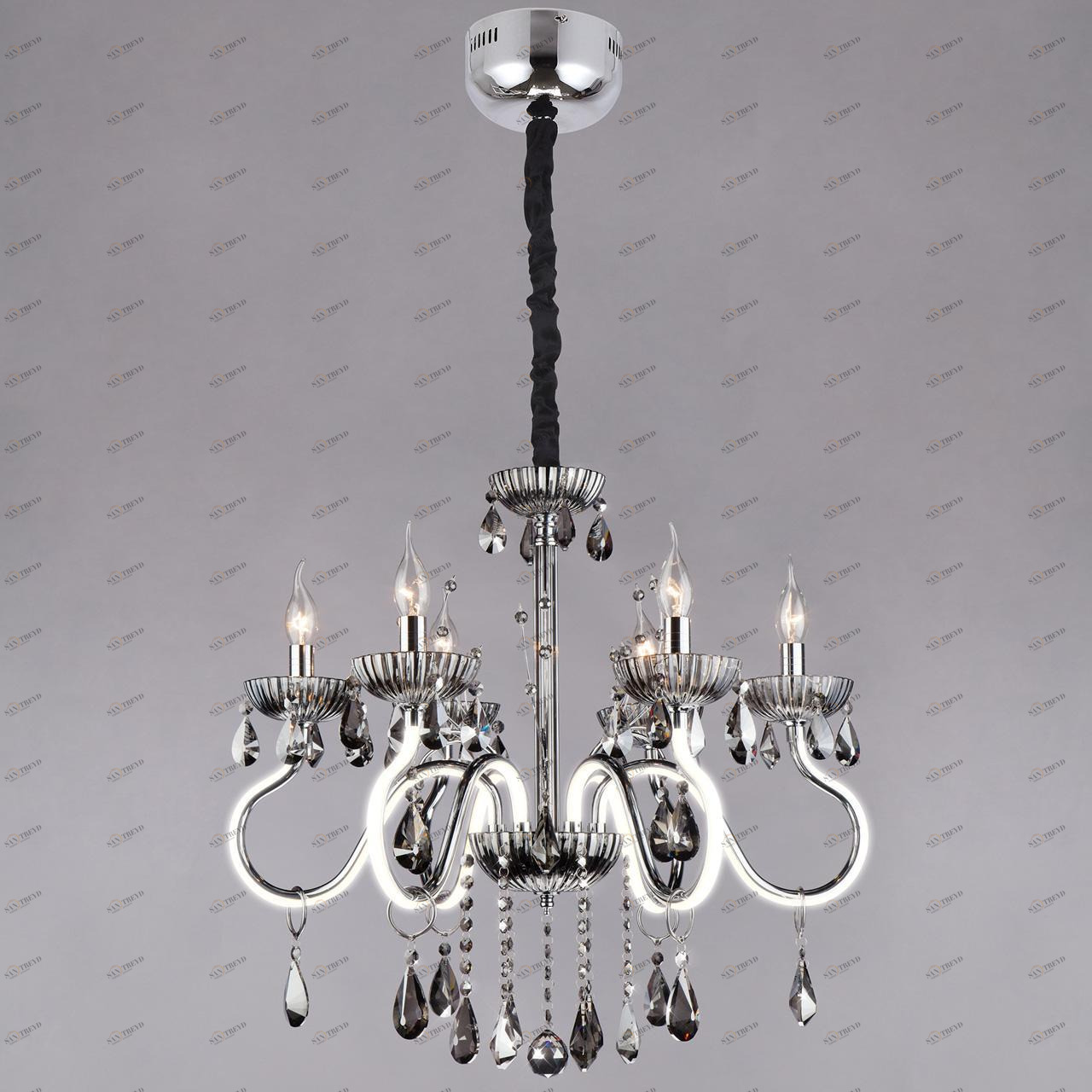 Подвесная люстра Bogates Oberon 419/6 Strotskis BOGATES ДИЗАЙНЕРСКИЕ, OBERON 187054 Хром 