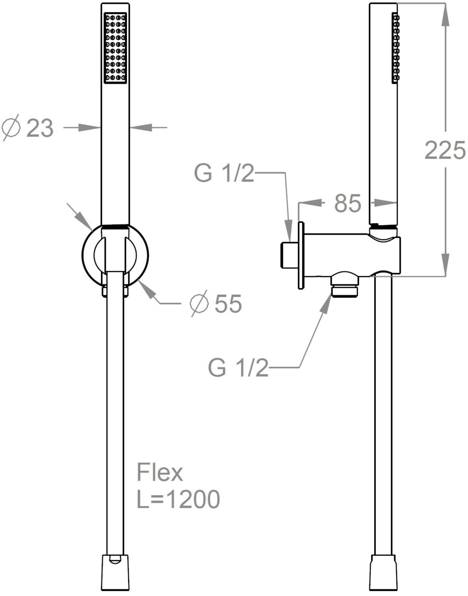 Fir Italia Настенный латунный ручной душ с подставкой Cora 35 4304817 - Вид №1