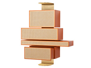 Настенный шкаф для хранения с откидными дверцами и ящиками