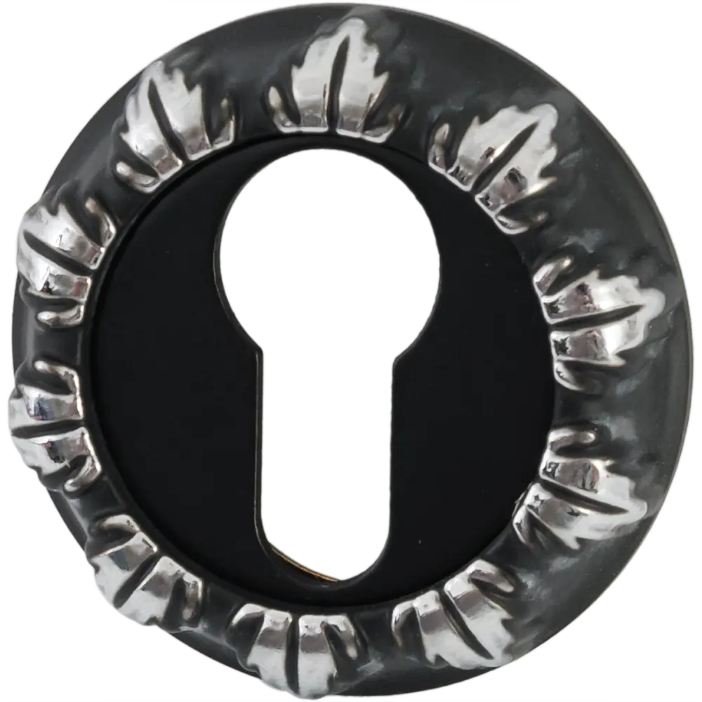 Накладки на цилиндр RENZ для межкомнатных дверей в стиле хром/черный 88293789 STLM-1405386