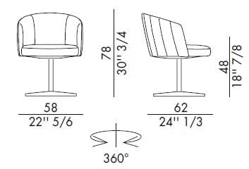 Кожаный спиц поворотный стул EFORMA Kira ARCH-00019311 - Вид №1