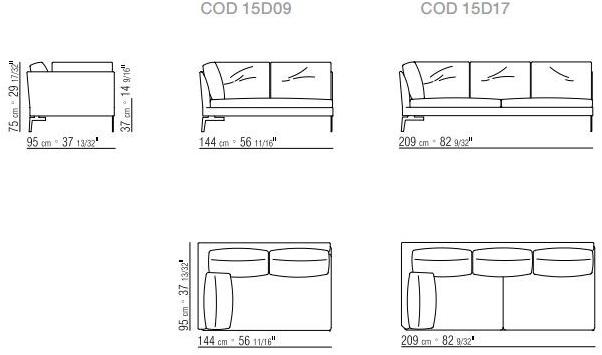 Flexform 3-х местный тканевый диван Feel good sun-id-1431715 - Вид №6