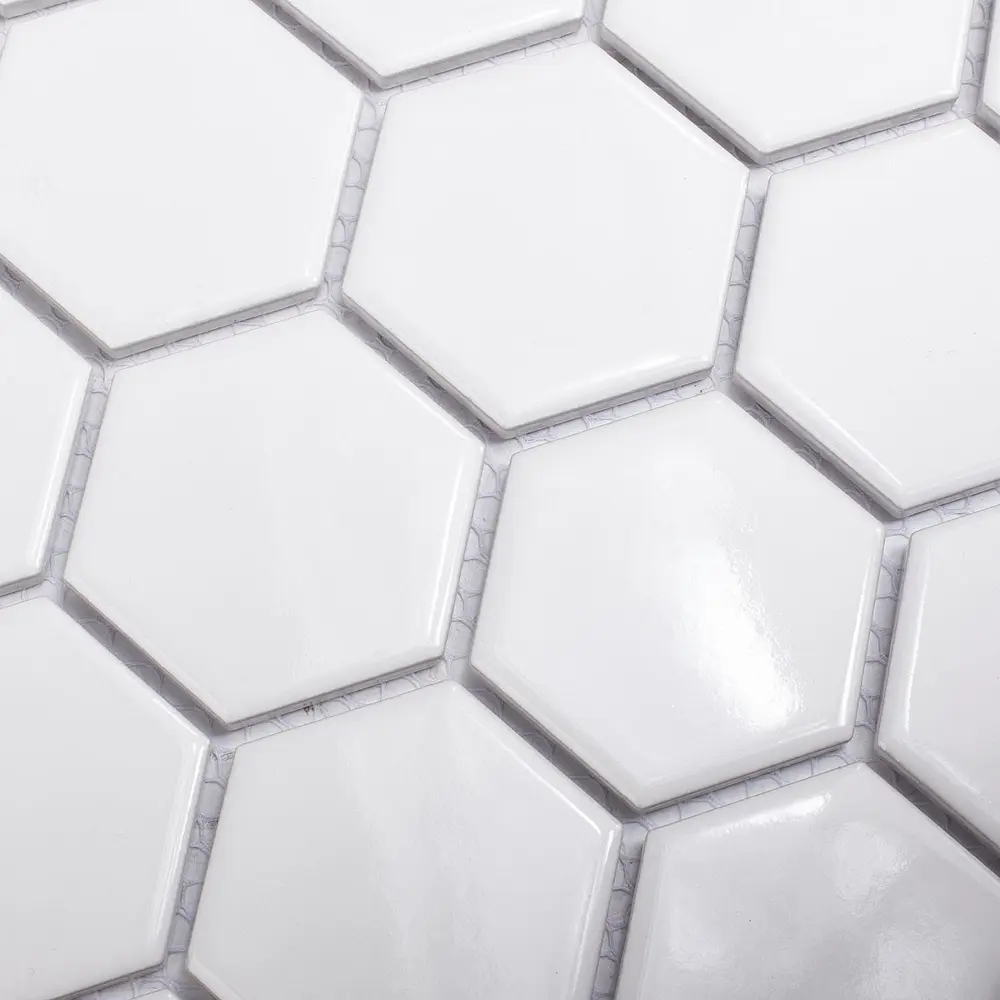Мозаика керамическая Smart Mosaic Homework Hexagon White Glossy 26.5x27.8 см цвет белый 82909304 STLM-2095183 - Вид №3
