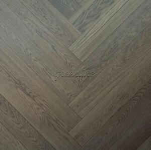Паркет Ёлка GreenLine Оникс Дуб Натур (Гладкая) 500х125 мм.