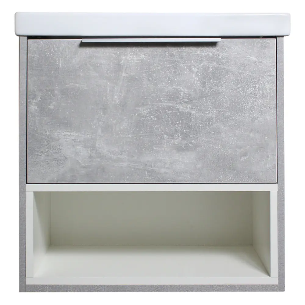 Тумба под раковину подвесная «Дана», 60 см, цвет серый цемент SANFLOR STLM-2055478