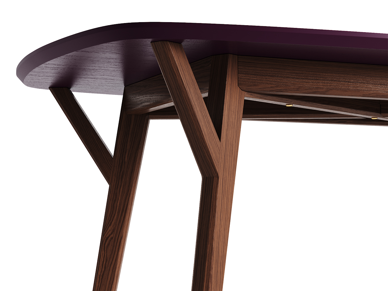 Обеденный стол прямоугольный дуб тобакко, имперский фиолет 140 см Proso THE IDEA  210028 Коричневый  - Вид №2
