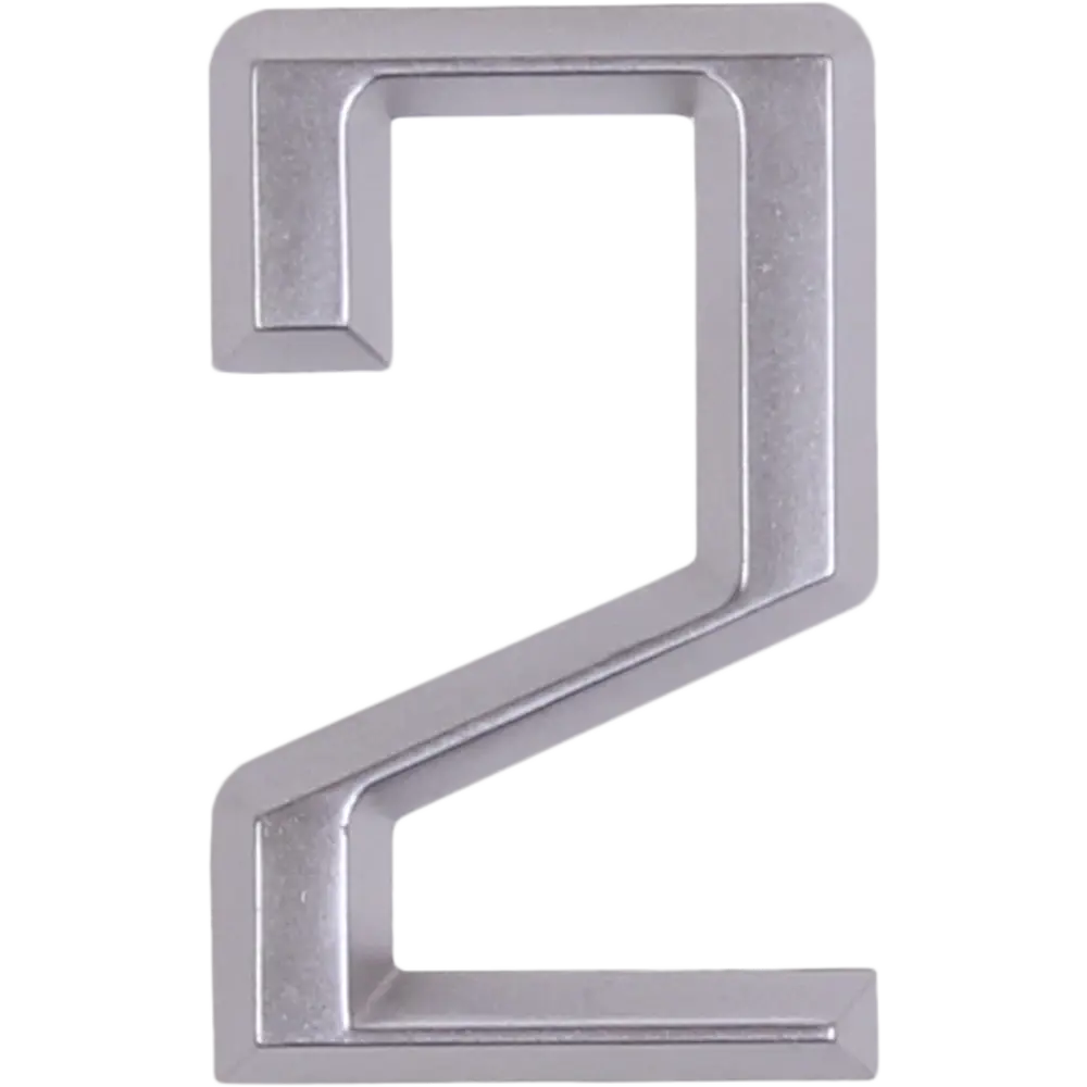 Самоклеящаяся цифра Larvij «2» хром для маркировки помещений 18284582 STLM-0010194