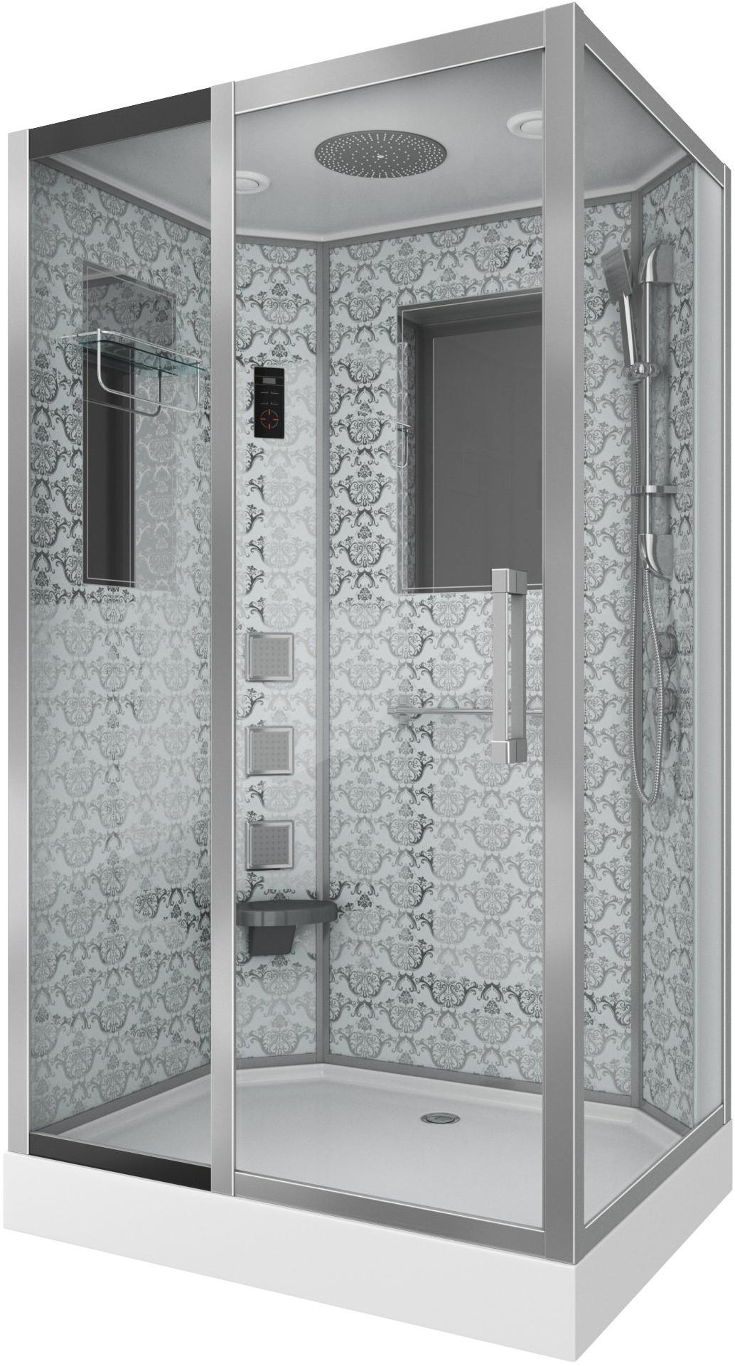 Душевая кабина NG-7711WL (900x1200х2150) низкий поддон стенки БЕЛЫЕ Niagara Luxe