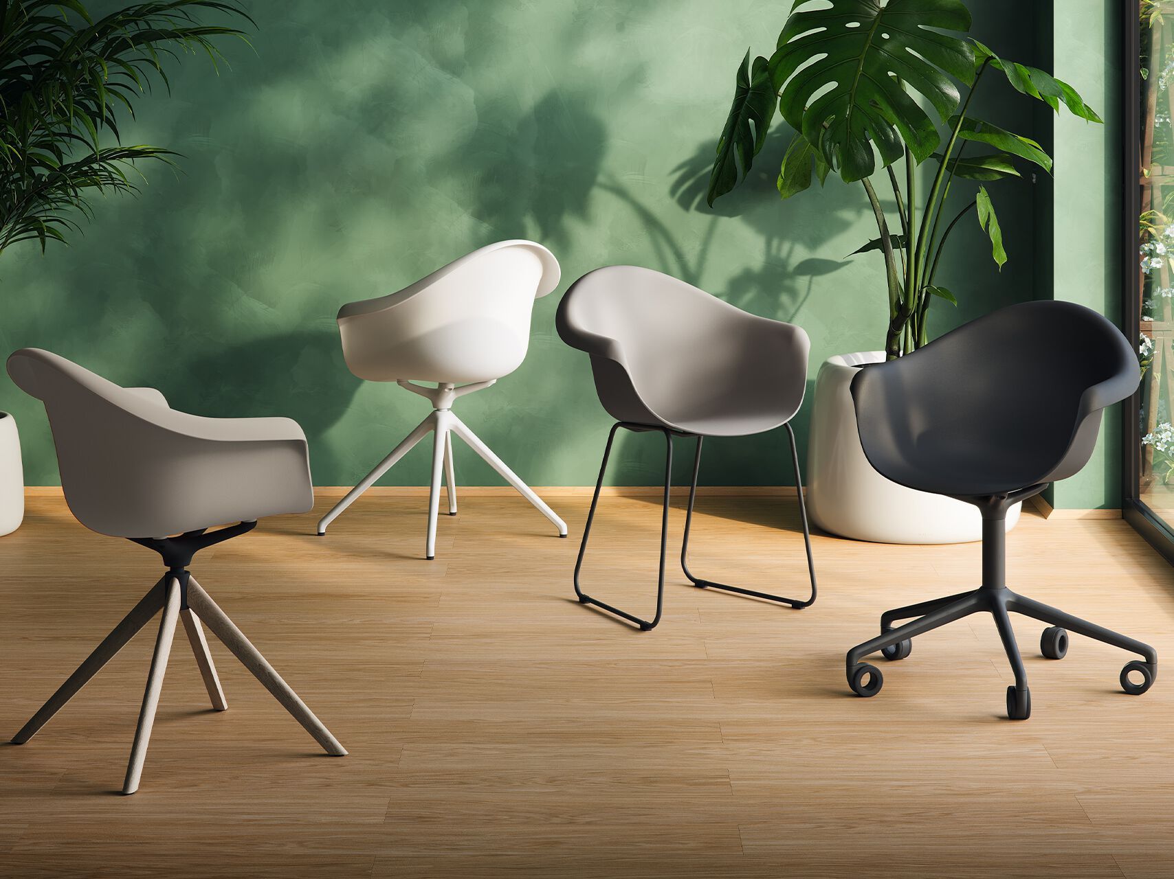 Вращающееся кресло с подлокотниками с колесами Vondom встроенный ARCH-00026700 - Вид №2