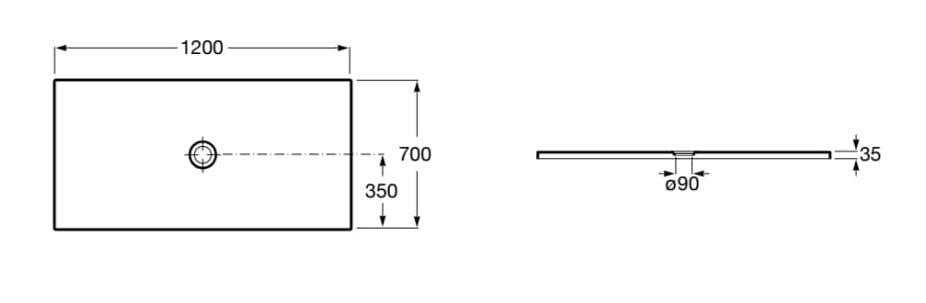 Прямоугольный акриловый ультра-плоский поддон для душа Roca Cratos ARCH-00138031 - Вид №40
