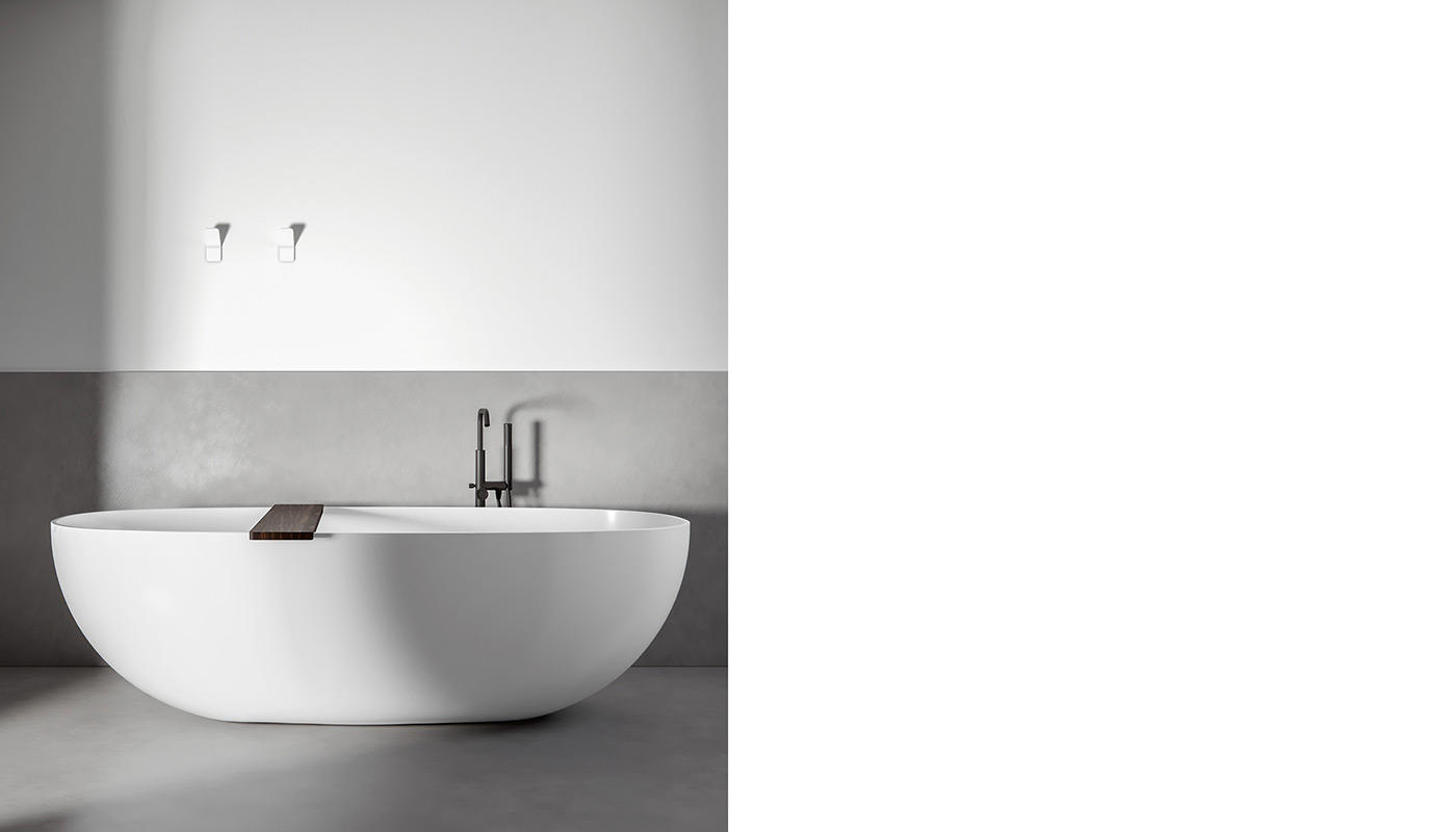 ED-ST24 Edone Ванны Ray Луч Ванна с переливом и сливом click-clack с крышкой из полированного хрома  - Вид №6