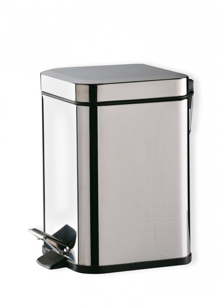 803.3LQUADRO(55) Stil Haus, квадратный контейнер для мусора - 3 литра, цвет полирированная сталь ВЁДРА