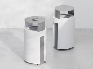 Оцинкованная стальная корзина для мусора с крышкой