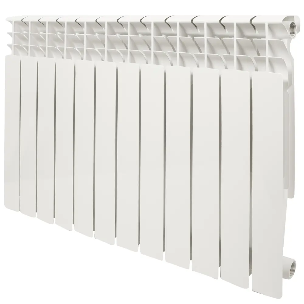 Радиатор Monlan Aluminium 500/96 алюминий 12 секций боковое подключение цвет белый STLM-2038881 - Вид №1